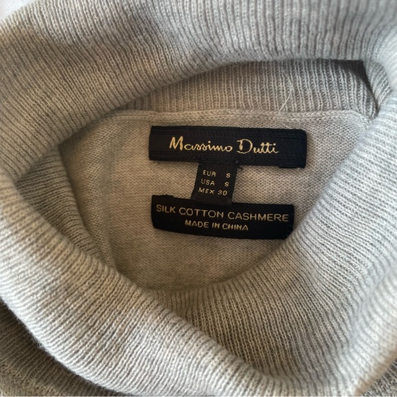 Massimo Dutti Silk Cotton Cashmere Thin Turtleneck - Picture 3 of 5